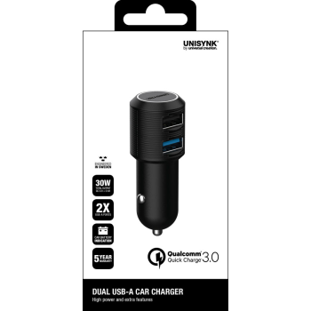 Unisynk Billaddare Dubbla USB-portar 2.0 30 W