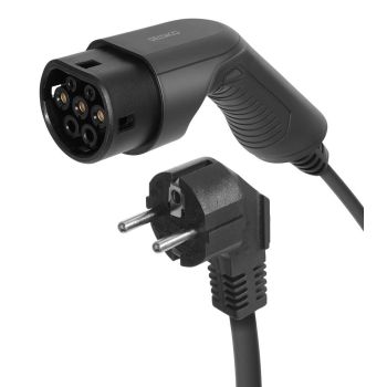 Deltaco e-Charge Laddkabel e-Charge 3,6 kW Mode 2 Schuko till Typ2, 10-16A, 5m 3,6 kW Schuko - Typ2 1-FAS 10 A/16 A, 5 m