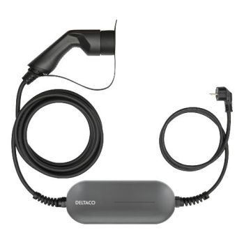 Deltaco e-Charge Laddkabel 2,3 kW Schuko - Typ2 1-FAS 10 A, 5.5 m Deltaco