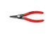 Precisionslåsringstång för innerringar i borrhål med plastöverdrag som ger säkert grepp grå, försedd med korrosionsskydd 140 mm Knipex