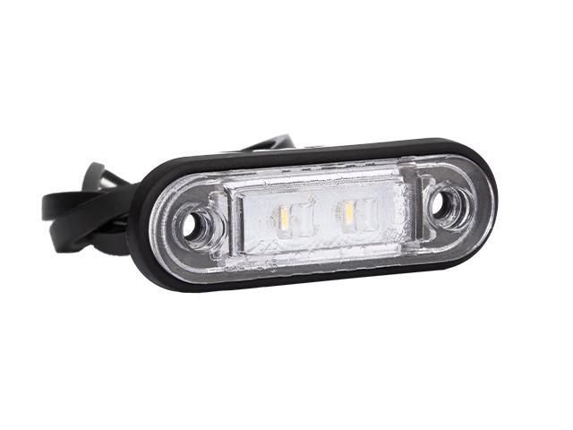 LED Positionsljus 78x22x18 vit 12-30V inkl. 450 mm kabel Valeryd