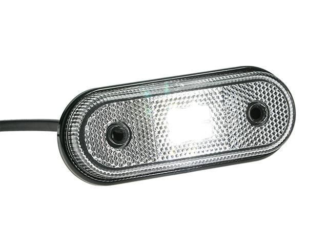 LED Positionsljus 120x46x18 vit 12-30V med reflex inkl. 450 mm kabel Valeryd