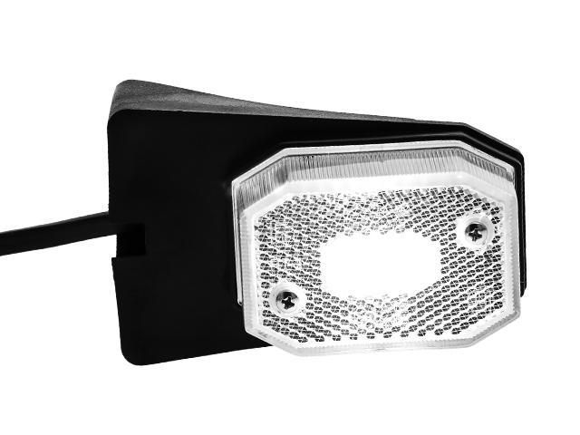 LED Positionsljus 64x42x28 vit med fäste CC=40mm, 12-30V inkl. 450mm kabel Valeryd