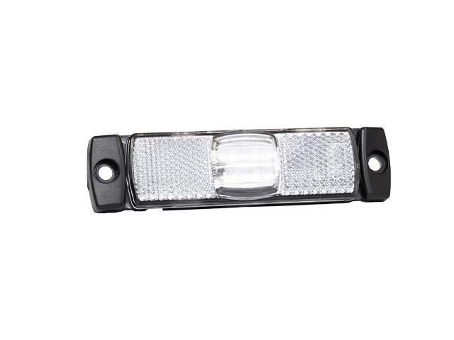 LED Positionsljus 130x32x14,5 vit 12-30V med reflex inkl. 450 mm kabel Valeryd
