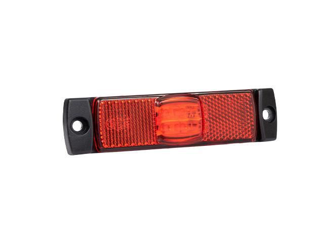 LED Positionsljus 130x32x14,5 röd 12-30V med reflex inkl. 450 mm kabel Valeryd