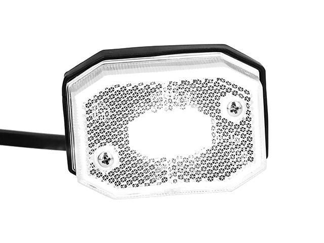 LED Positionsljus 65x42x30 vit 12-30V inkl. 450mm kabel Valeryd