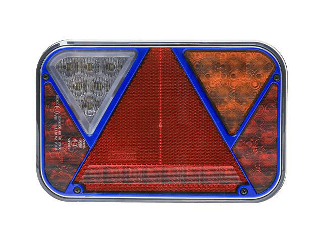 LED Baklampa SCANDI-270 Bl&aring; H&ouml; 200x130x50 12V, Bajonettanslutning 5-pol Valeryd