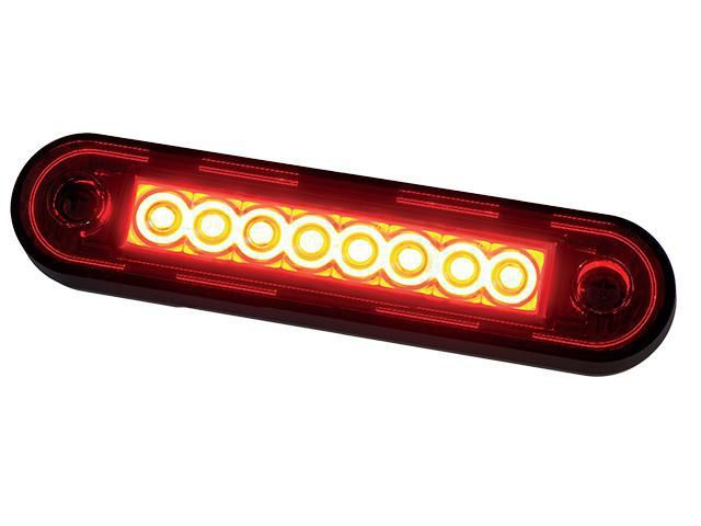 LED Positionsljus 120,4x12,8mm röd 12–36V DC, inkl. 150mm Kabel Valeryd