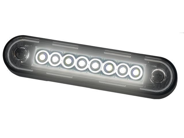 LED Positionsljus 120,4x12,8mm vit 12–36V DC, inkl. 150mm Kabel Valeryd