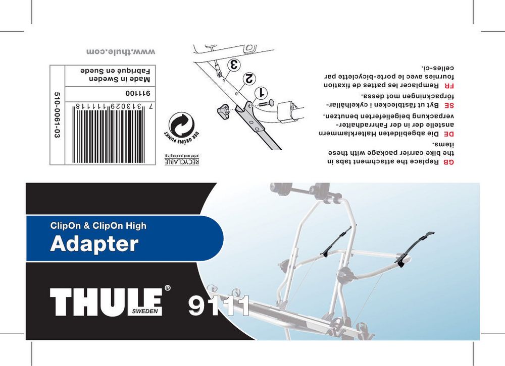 Adapter ClipOn / ClipOn High Thule