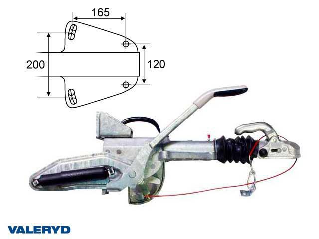 P&aring;skjutsbroms Knott, V, KFG30-A, 1600-3000Kg med konsol f&ouml;r st&ouml;dhjul Valeryd