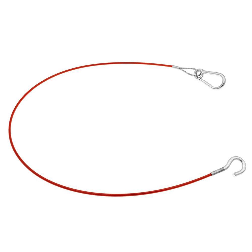 S&auml;kerhetswire Typ 2 med karabinhake och krok, l&auml;ngd 950mm NB Parts