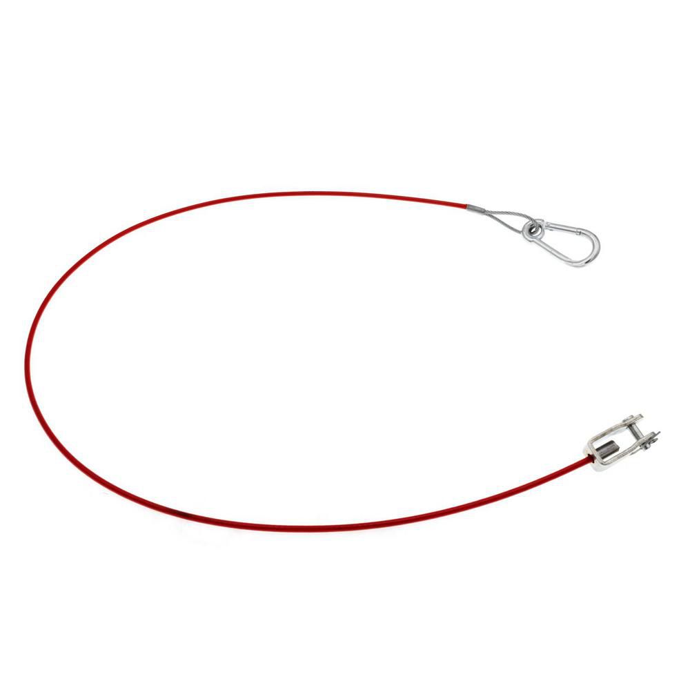 S&auml;kerhetswire Typ 3 med karabinhake och gaffelhuvud, l&auml;ngd 1050mm NB Parts