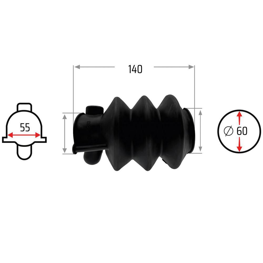 Gummib&auml;lg 3 veck 55/60mm 140mm passar till Knott KF/KR/KV/KFG/KFL/KRV 7,5/13/17/20/27 NB Parts