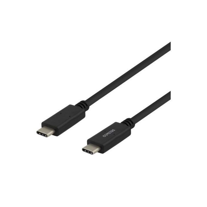 Huvudbild för Laddkabel USB-C till USB-C, svart, 1m Deltaco