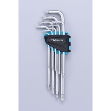 L-Nyckelsats Torx Med Kul&auml;nde T10-T50 9-Delar ProMeister