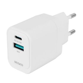 Väggladdare USB-C PD, 20 W Deltaco