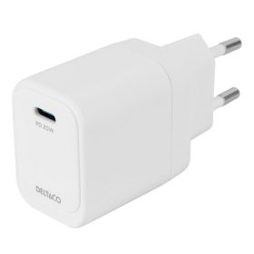 Väggladdare USB-C PD, 20 W Deltaco