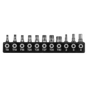 Bitssats 1/4" Lågprofil Torx T8-T40 11-Delar ProMeister