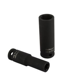Krafthylsa 3/8" 6-kant 9 mm Lång